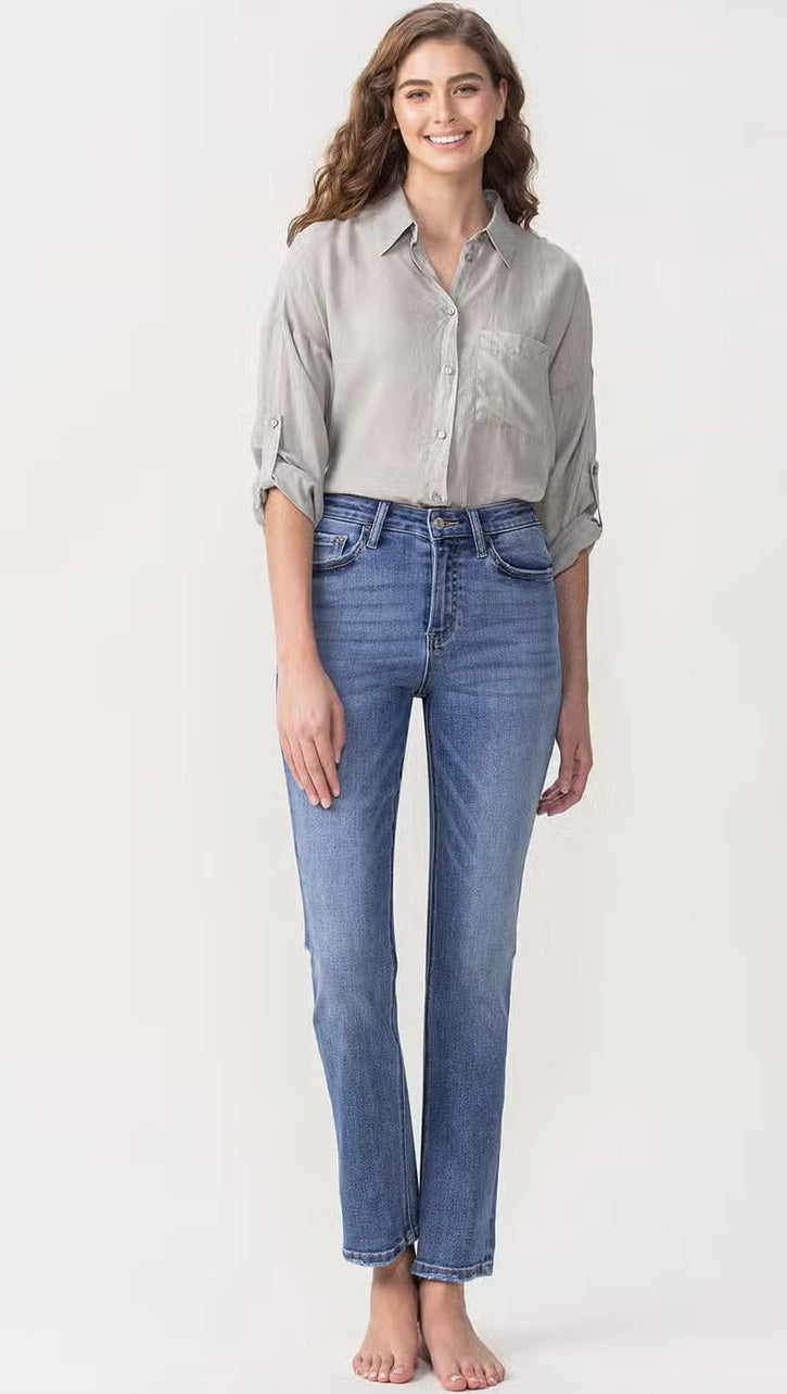 75% OFF LOVERVET SMARTEST HIGH RISE STRETCH ANKLE STRAIGHT JEANS