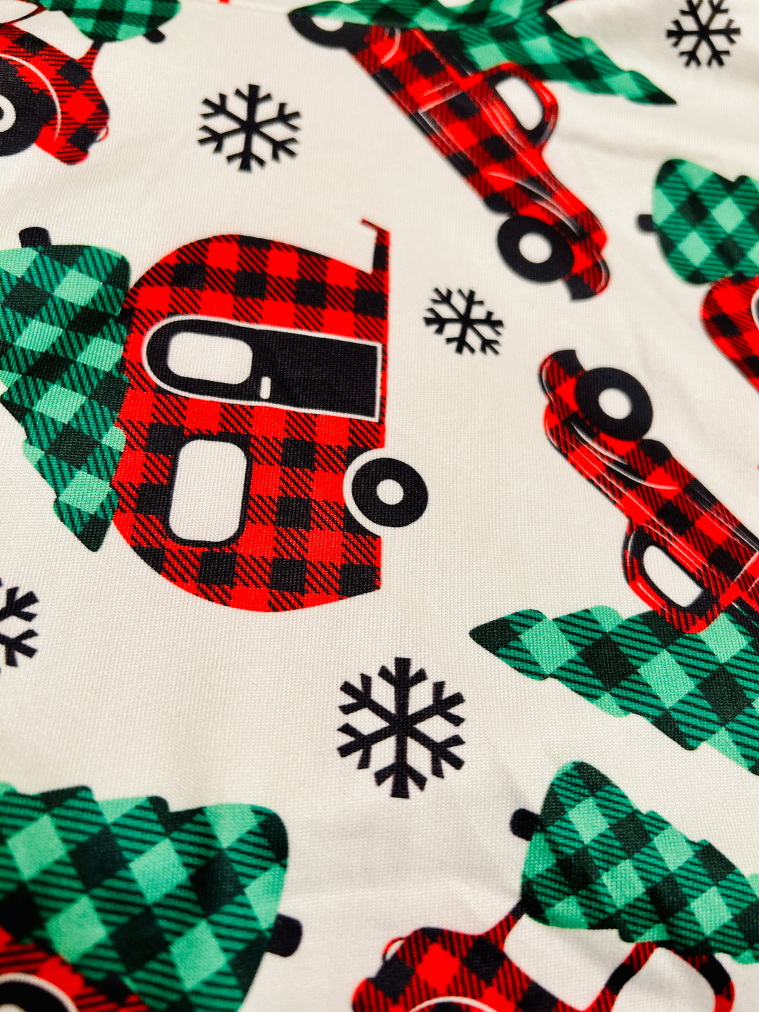 CHRISTMAS PLAID TRUCK DRESS