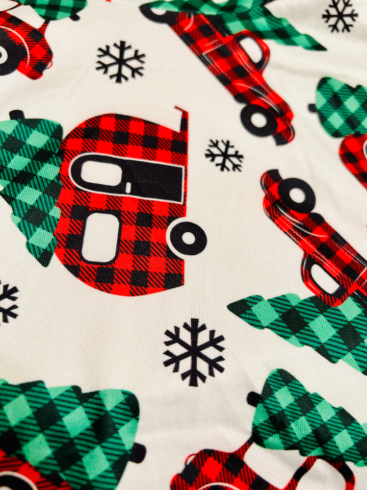CHRISTMAS PLAID TRUCK DRESS