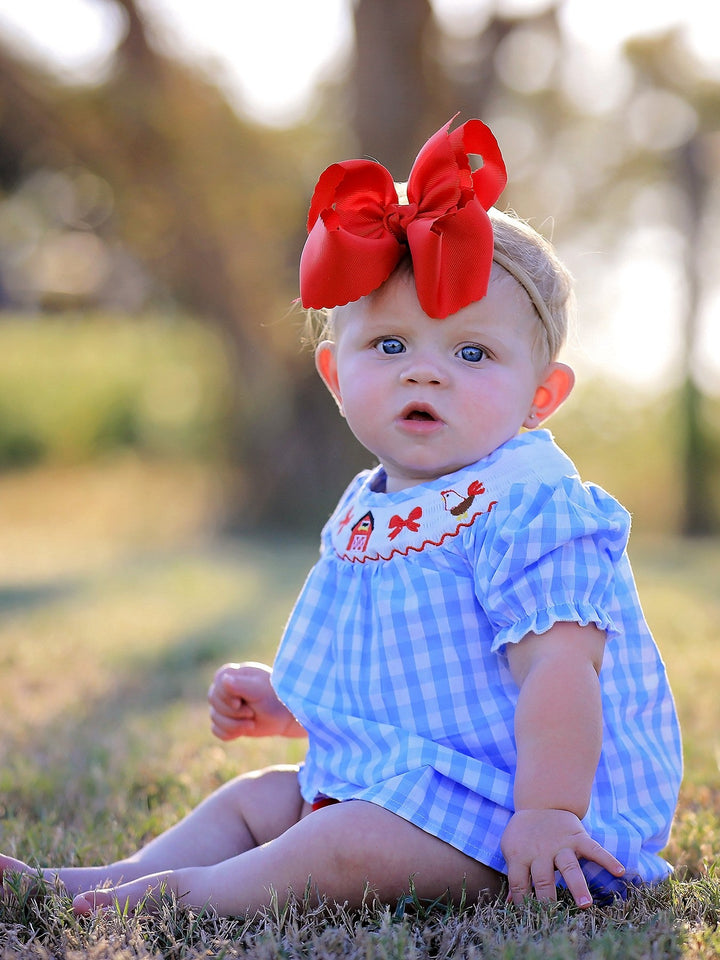 Farm Smocking Embroidered Girls Outfits