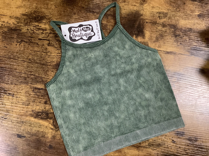 ACID WASHED CROPPED TANK