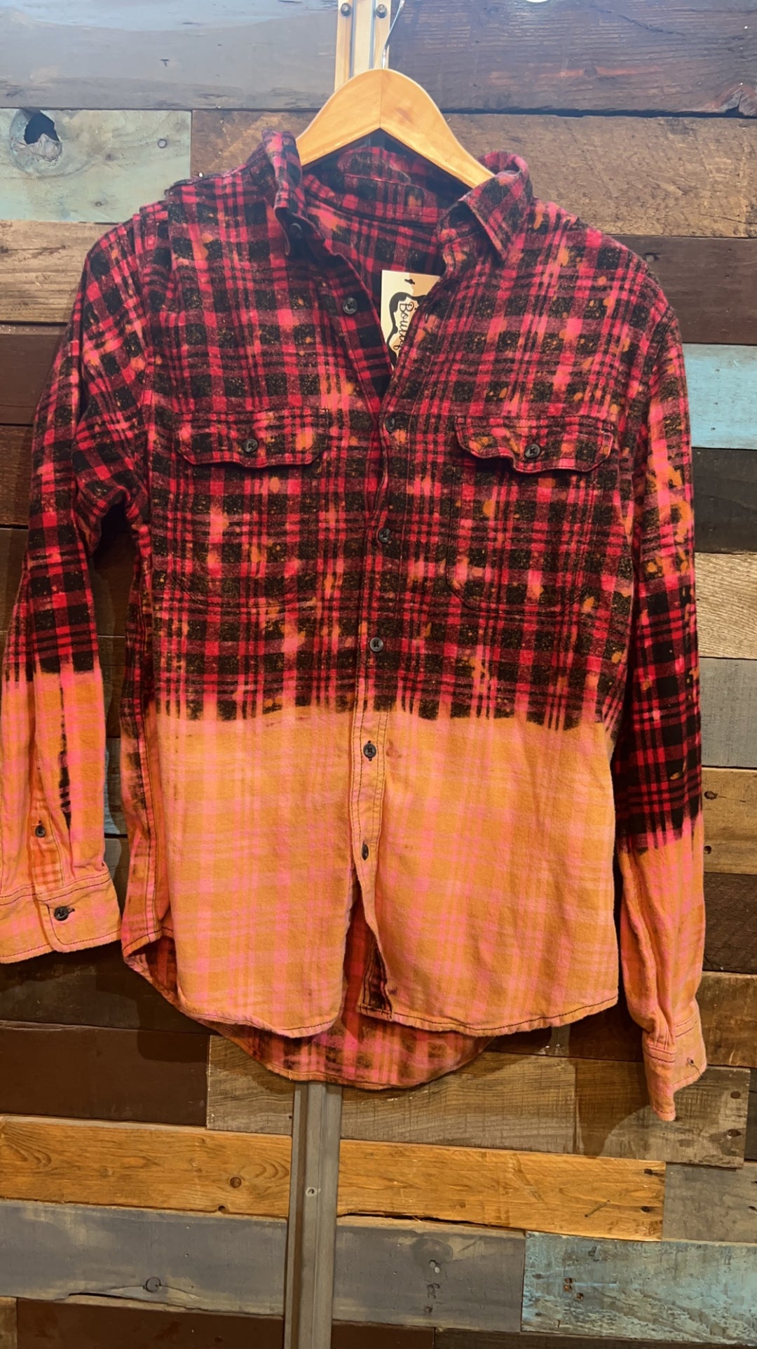 BLEACHED PLAID BUTTON UPS
