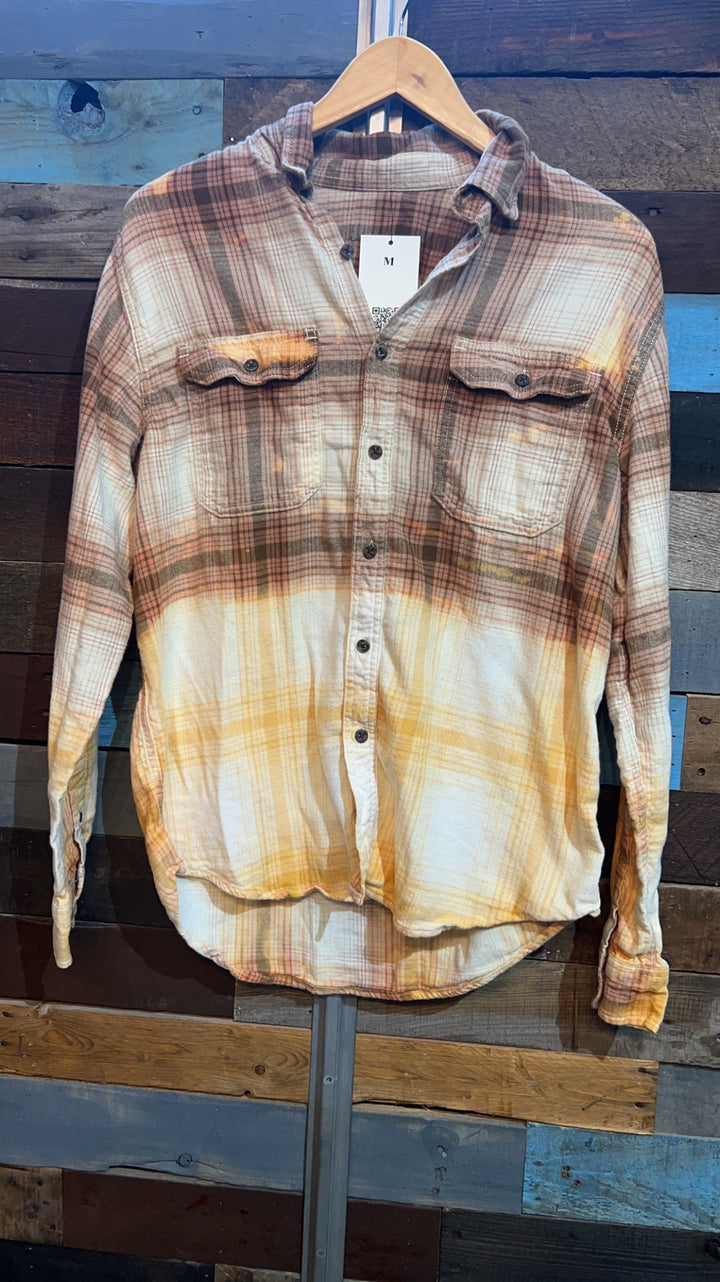 BLEACHED PLAID BUTTON UPS