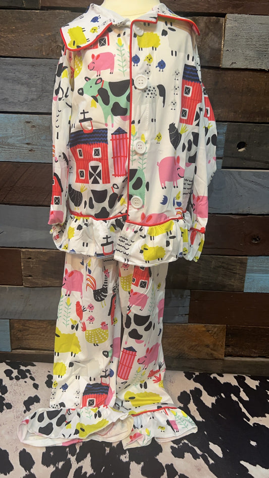 Farm Animal Girl Pajama Set