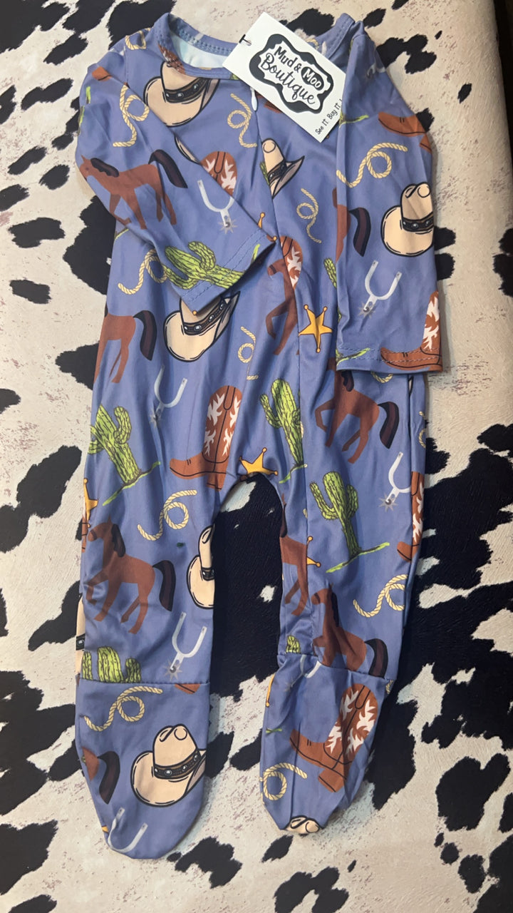 HORSE & BOOTS SLEEPER ROMPER