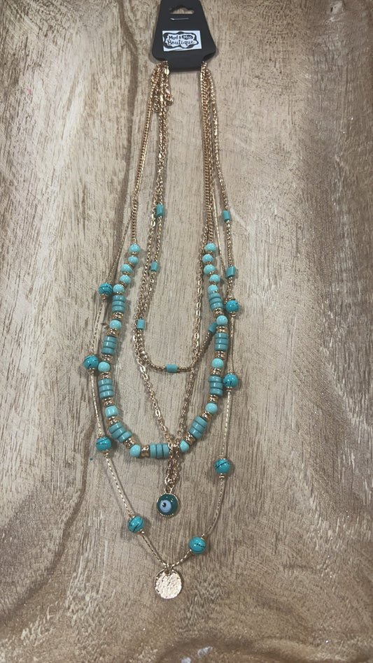 Layered Turquoise  Necklace