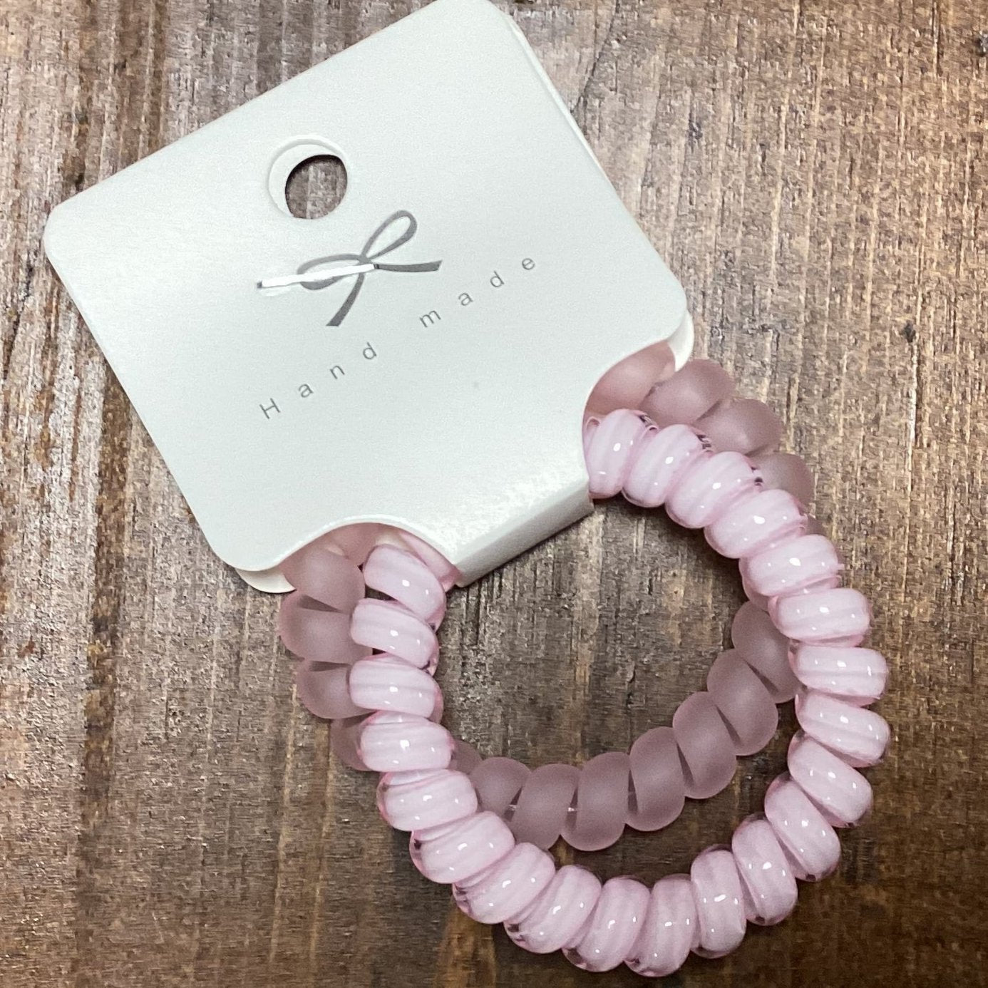 PINK SPIRAL HAIR TIES