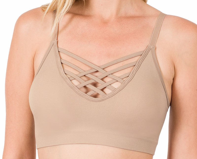 LATTICE BRALETTE WITH REMOVABLE BRA PADS