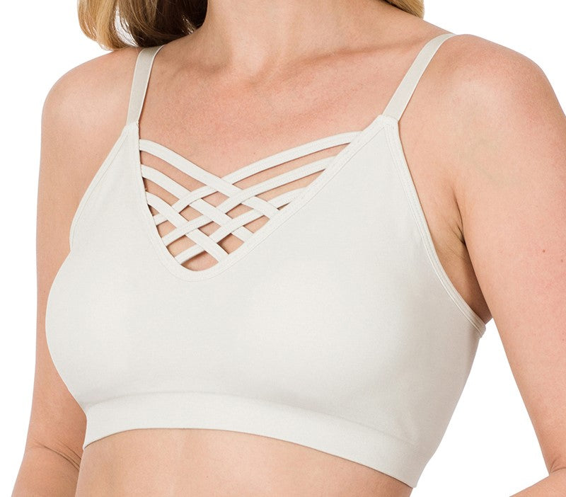 LATTICE BRALETTE WITH REMOVABLE BRA PADS