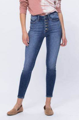 75% OFF JUDY BLUE HIGH RISE BUTTON FLY SKINNY JEANS