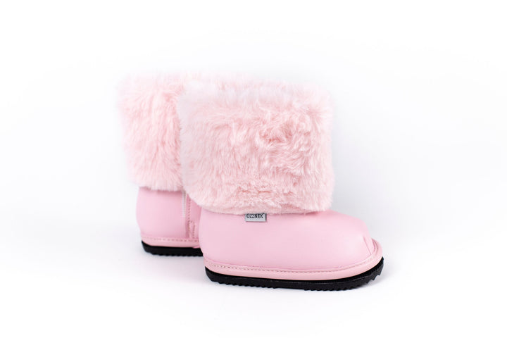Pink Ankle Boot with Velvet Lining