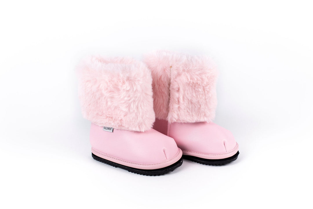 Pink Ankle Boot with Velvet Lining