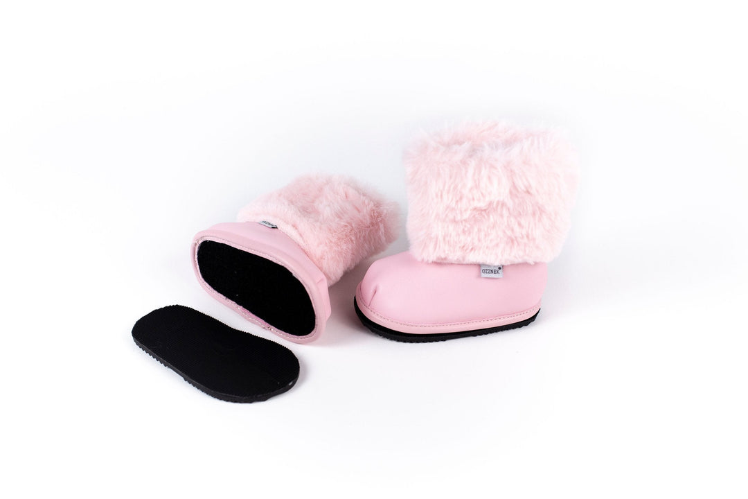 Pink Ankle Boot with Velvet Lining