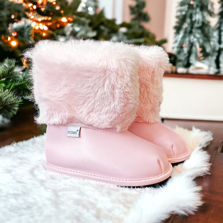 Pink Ankle Boot with Velvet Lining