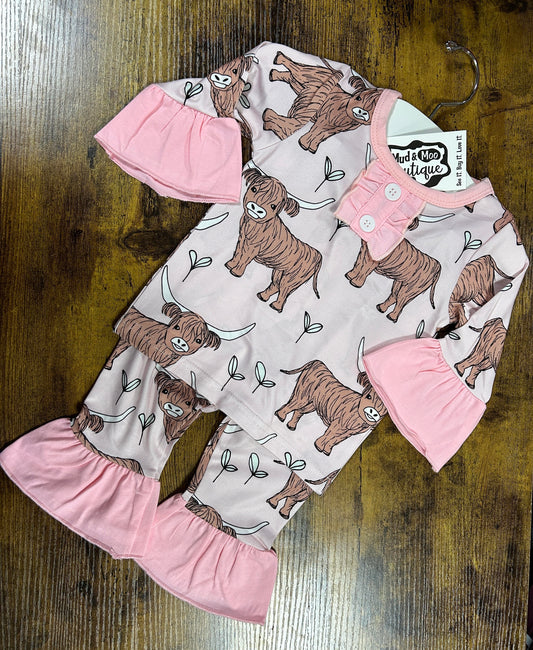 Longhorn Highland Pajama Set