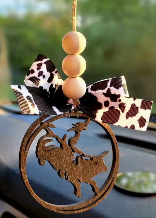 RODEO COWBOY BULL RIDER CAR CHARM