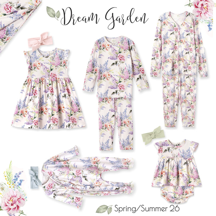 Watercolor Floral Bamboo Girls Pajama Set