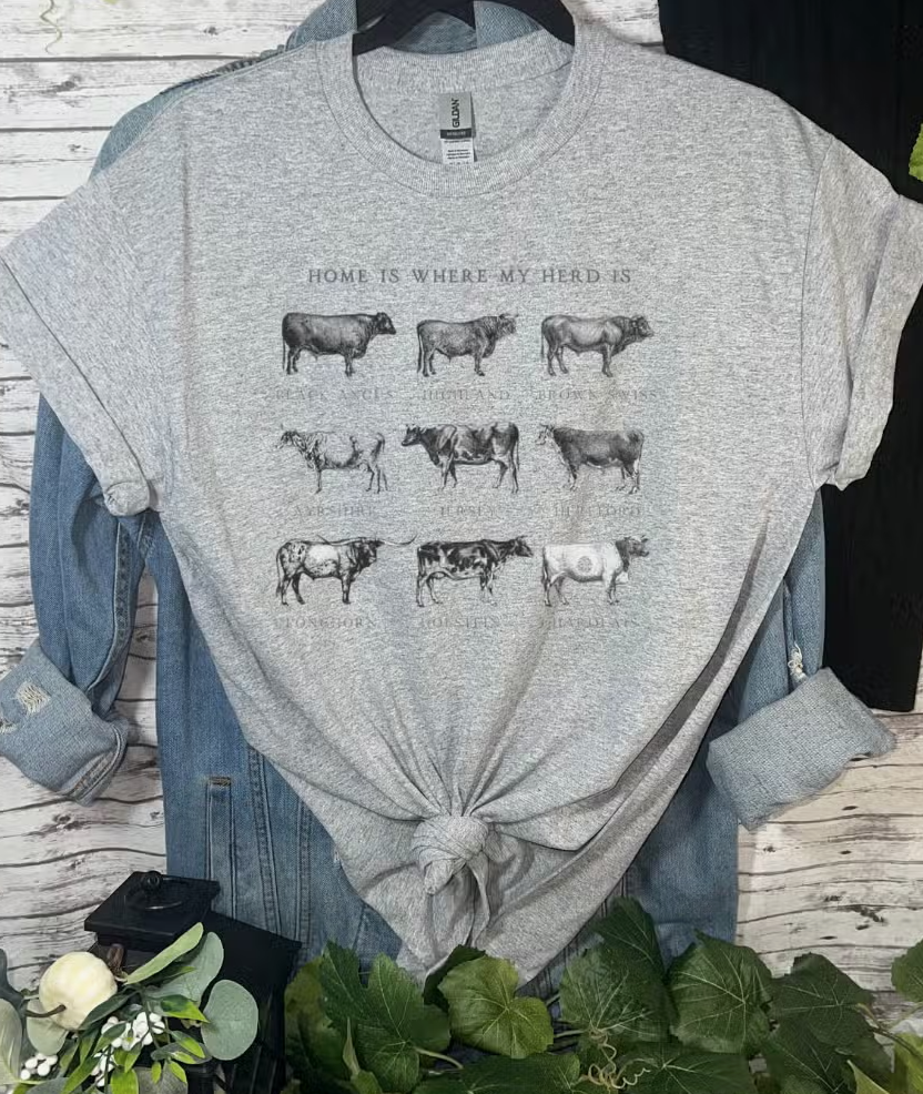 HOME IS WHERE MY HERD IS GRAPHIC TEE