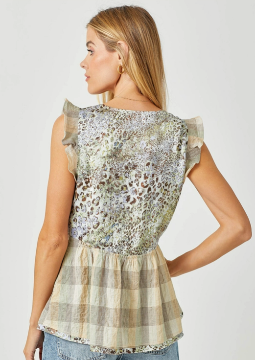 TAKE ME AWAY FLUTTER SLEEVE BLOUSE
