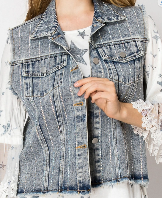 FLASHY ME DENIM VEST