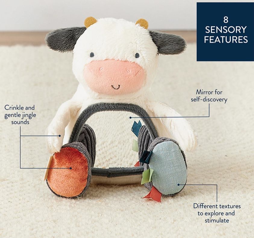 ITZY COW TRAVEL MIRROR & TUMMY TIME TOY