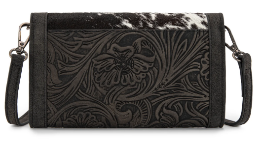 COWHIDE WRANGLER WALLET WRISTLET CROSSBODY