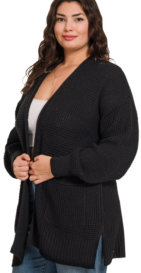 BACK IN BUSINESS PLUS CARDIGAN