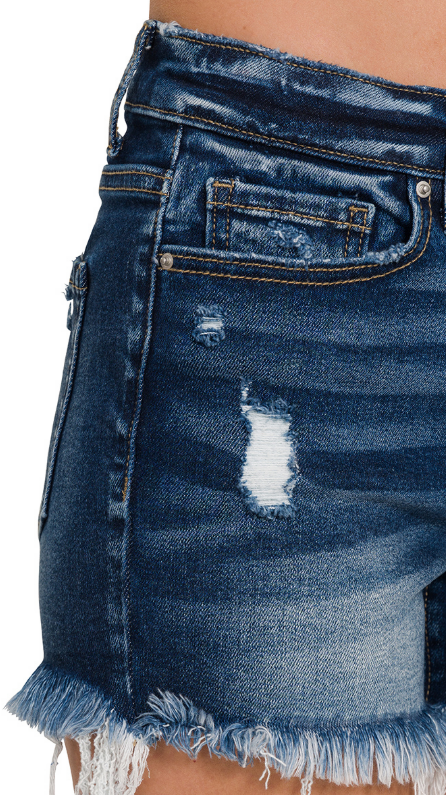 GEORGIA RAW FRAYED DENIM SHORTS