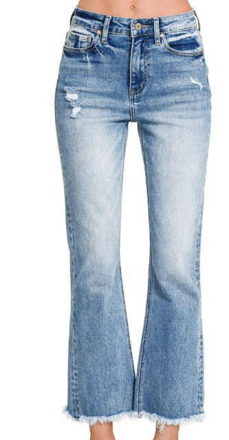 HANNAH HIGH RISE STRAIGHT CROPPED JEANS