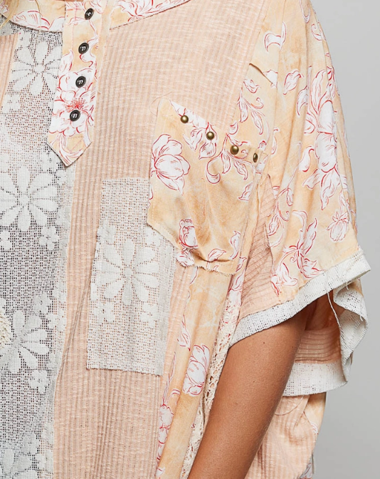 PEACHES AND CREAM FLORAL TOP