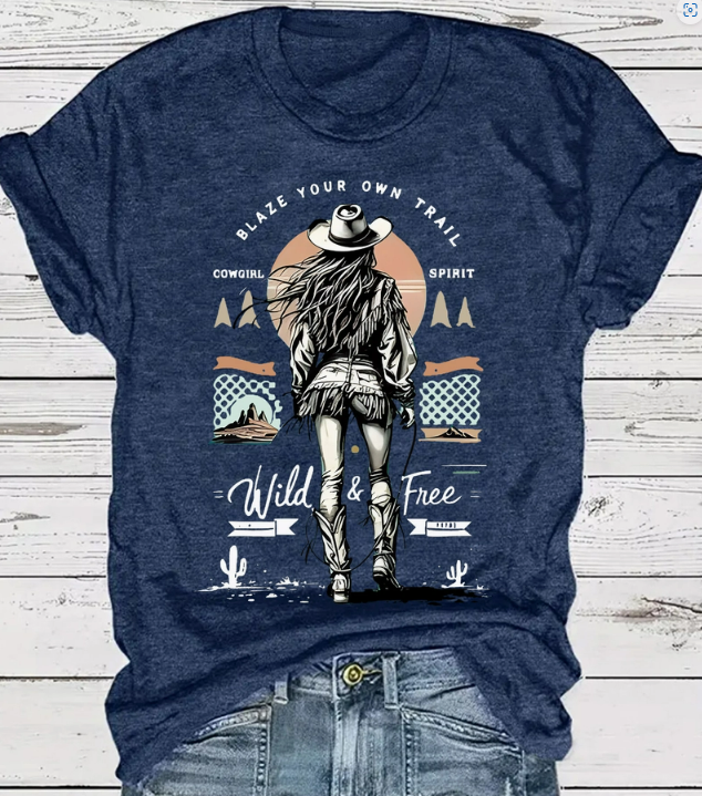 WILD & FREE WESTERN GRAPHIC T-SHIRT