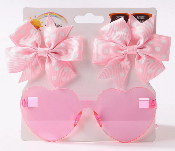 GIRLS BOW & SUNGLASSES SET
