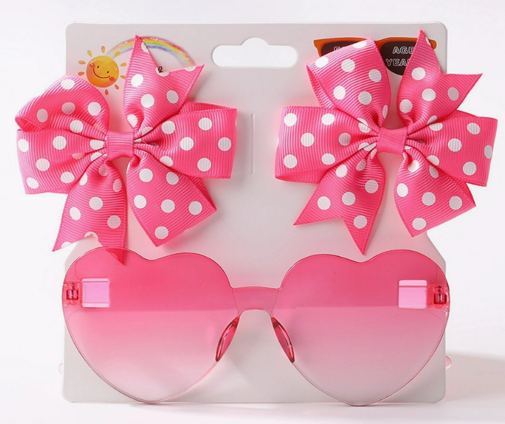 GIRLS BOW & SUNGLASSES SET