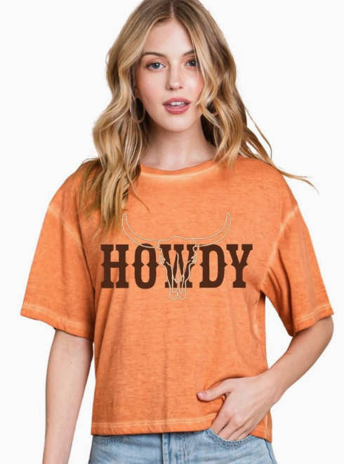 RUSTIC HOWDY GRAPHIC CROP TOP