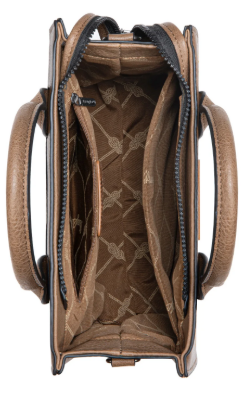 BROWN LEATHER WRANGLER AZTEC CROSSBODY TOTE