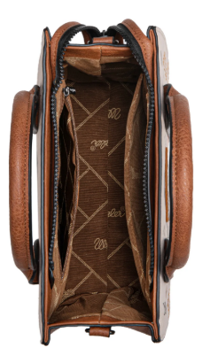 IVORY LEATHER WRANGLER AZTEC CROSSBODY TOTE