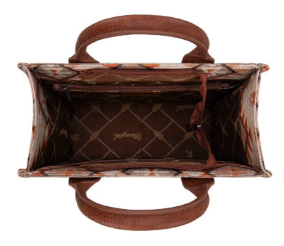 PEACH AZTEC WRANGLER CANVAS CROSSBODY TOTE
