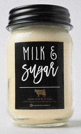 MILK & SUGAR 13OZ MASON JAR SOY CANDLE