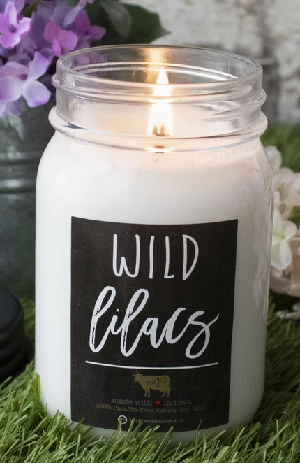 WILD LILACS 13OZ MASON JAR SOY CANDLE