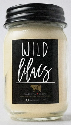 WILD LILACS 13OZ MASON JAR SOY CANDLE