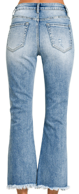 HANNAH HIGH RISE STRAIGHT CROPPED JEANS