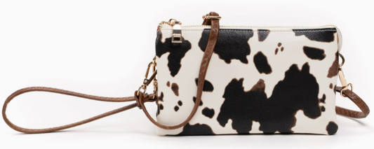 COW PRINT WRISTLET & CROSSBODY (3 COMPARTMENTS)