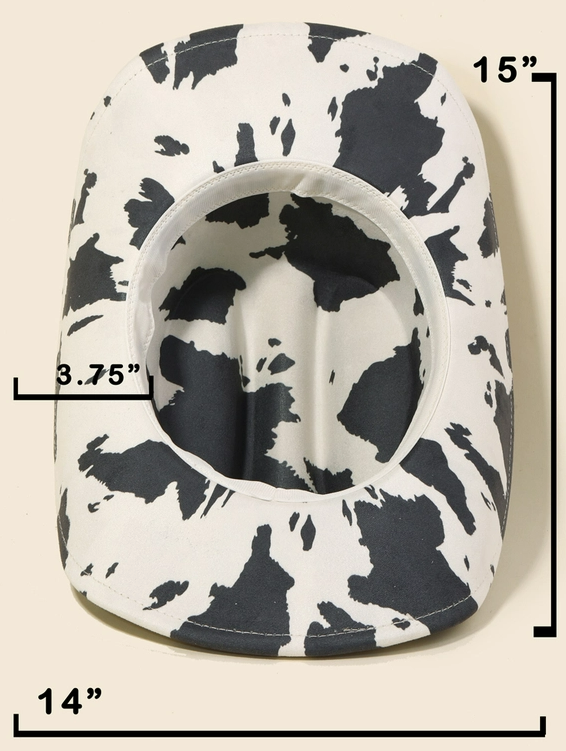 COW PRINT COW GIRL HAT