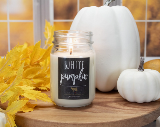 White Pumpkin 13oz Mason Jar Soy Candle