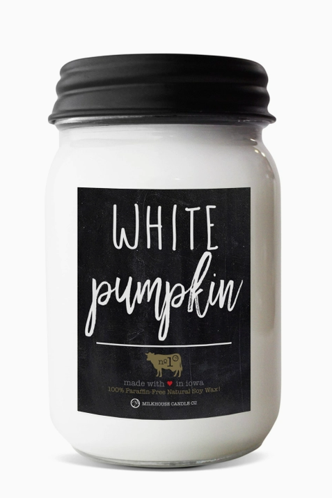 White Pumpkin 13oz Mason Jar Soy Candle