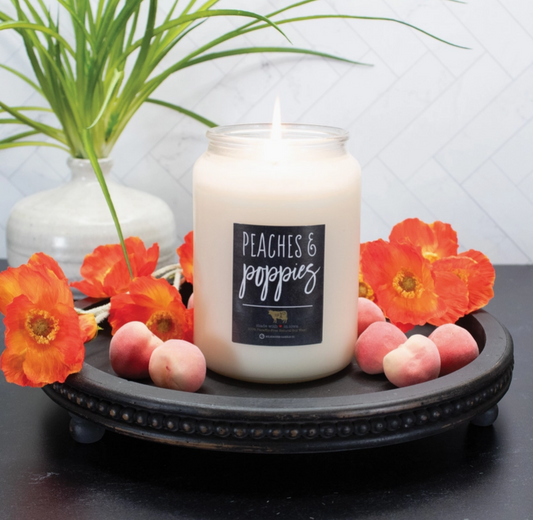 Peaches & Poppies 26oz Farmhouse Jar Soy Candle