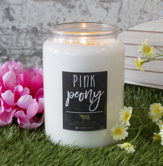 Pink Peony 26oz Farmhouse Jar Soy Candle