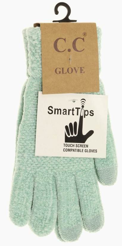 CHENILLE KNIT C.C GLOVES WITH SMART TIPS