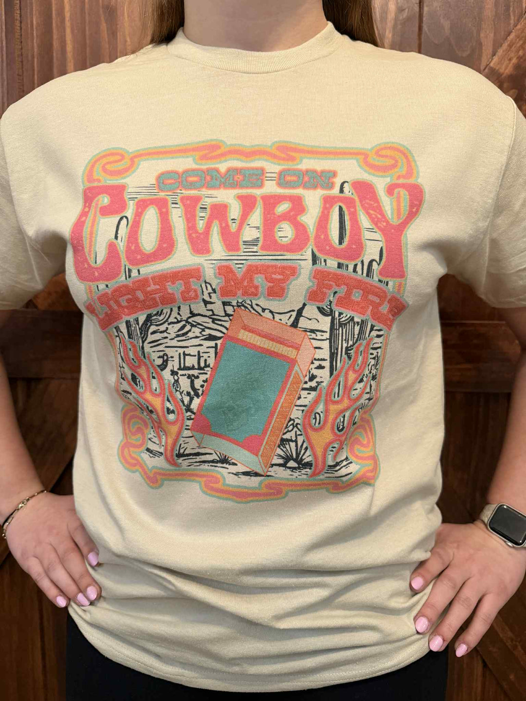 LIGHT MY FIRE COWBOY GRAPHIC T-SHIRT