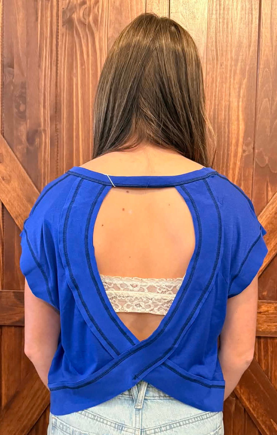 SIMPLE TIMES WORKOUT TEE (HOLLOW BACK)